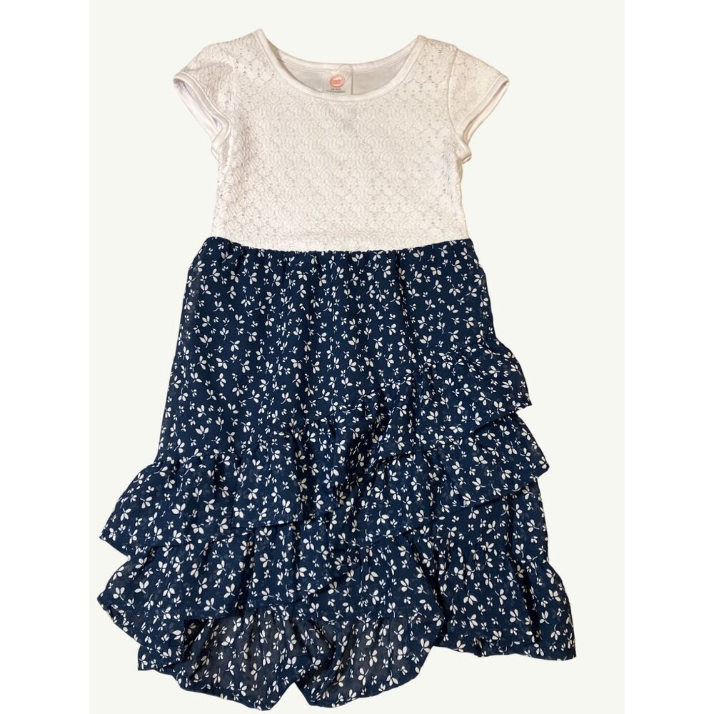 Wonder Nation Blue & White Floral Dress XS (4-5)